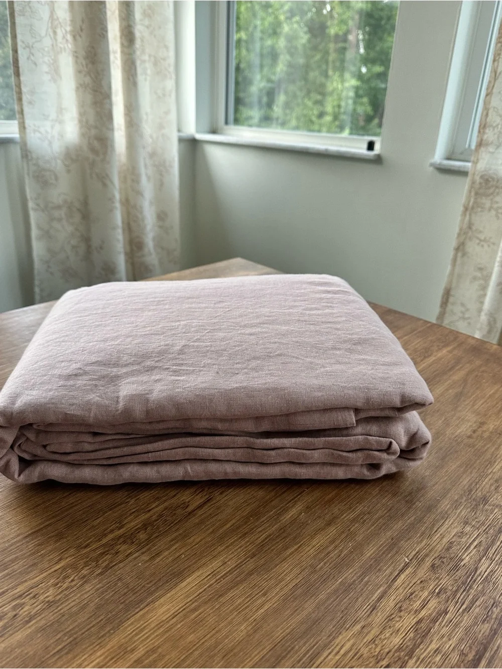 NWOT Quince European Linen Duvet Cover, King/Cal King, Dusty Mauve No Shams